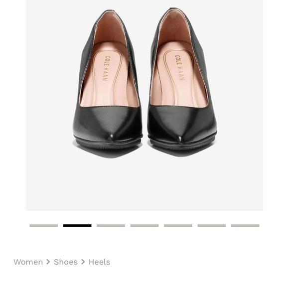 NEW WITHOUT TAG:  Cole Haan Grand Ambition York Pump Black Leather Pointed Toe - Picture 3 of 7